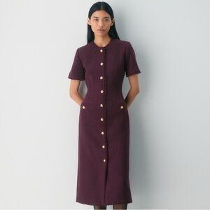 Aritzia Babaton Tweed Midi Dress — Elegant Winter Look